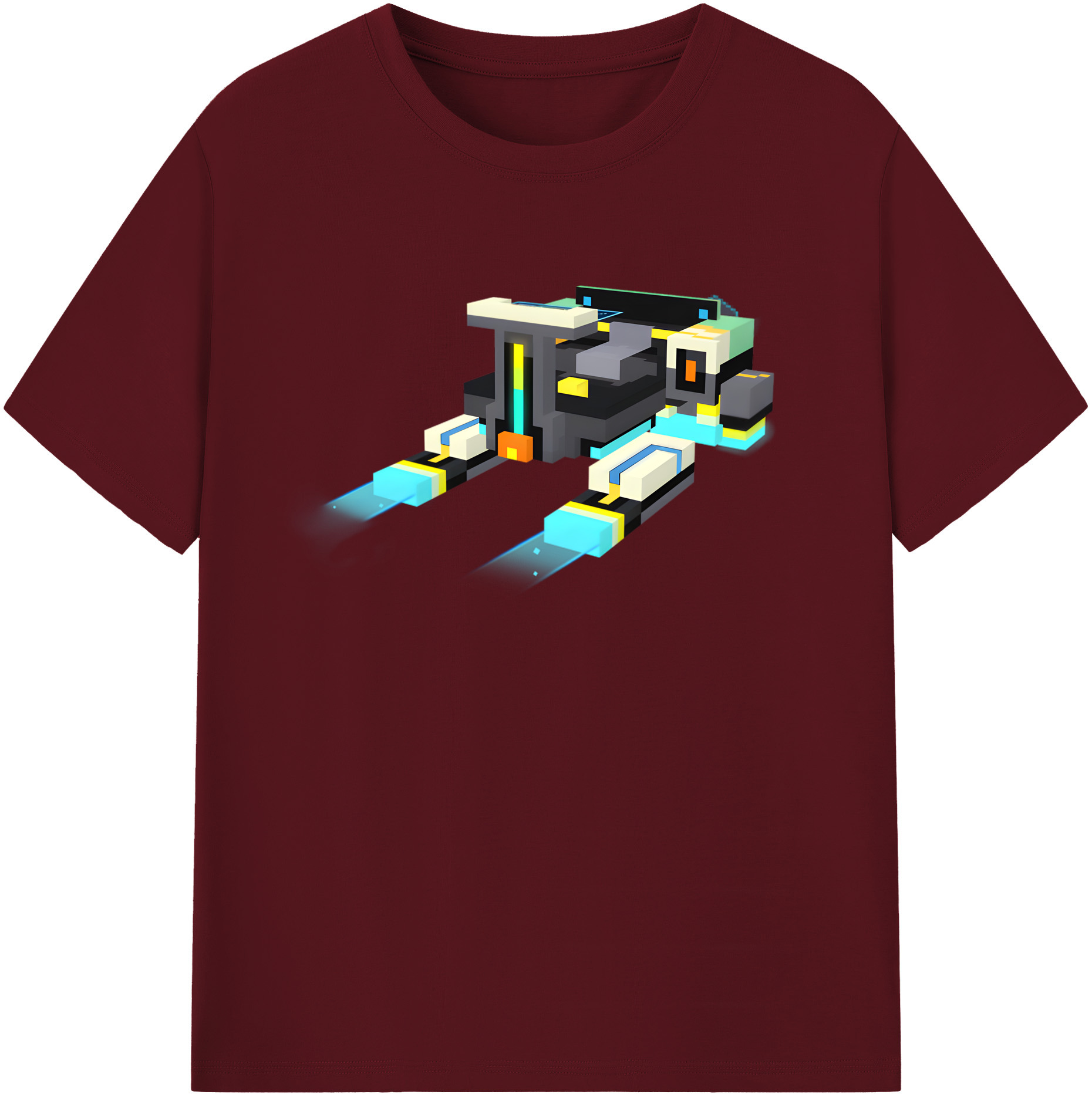 （画像用） マインクラフト ブロックの世界 Minecraft MC Block world 綿100％半袖Tシャツ（フロントプリント）